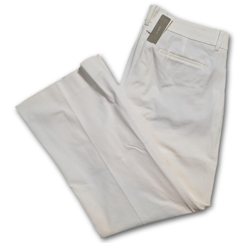J.Crew Womens Pants Size 10 Teddie White Flared Stretch Pockets Regular NWT
